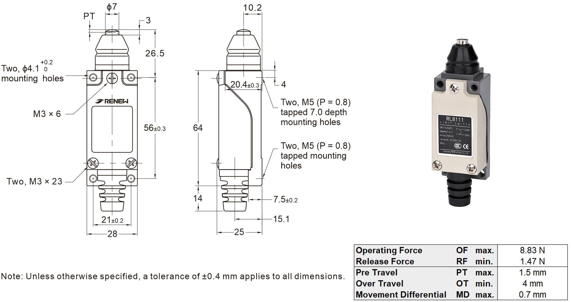 Sealed Plunger Limit Switch (2)