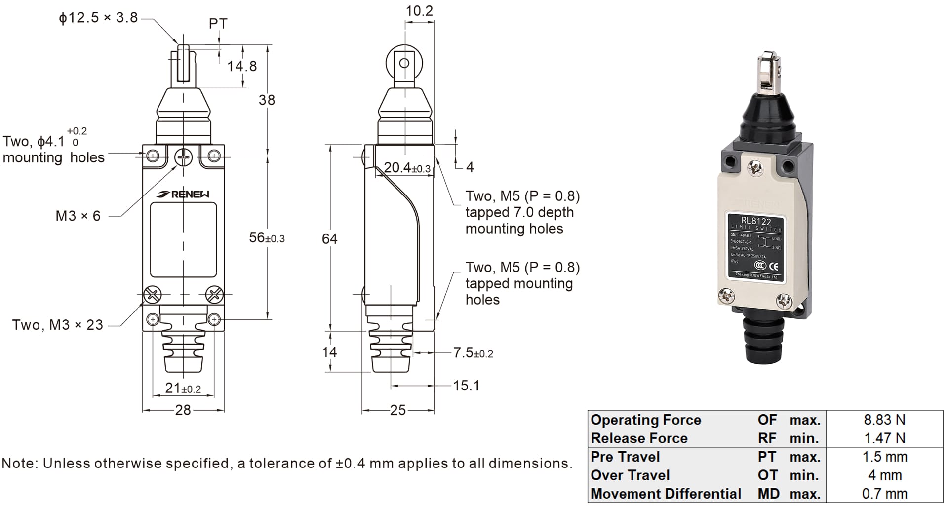 Sealed Roller Plunger Limit Switch (3)