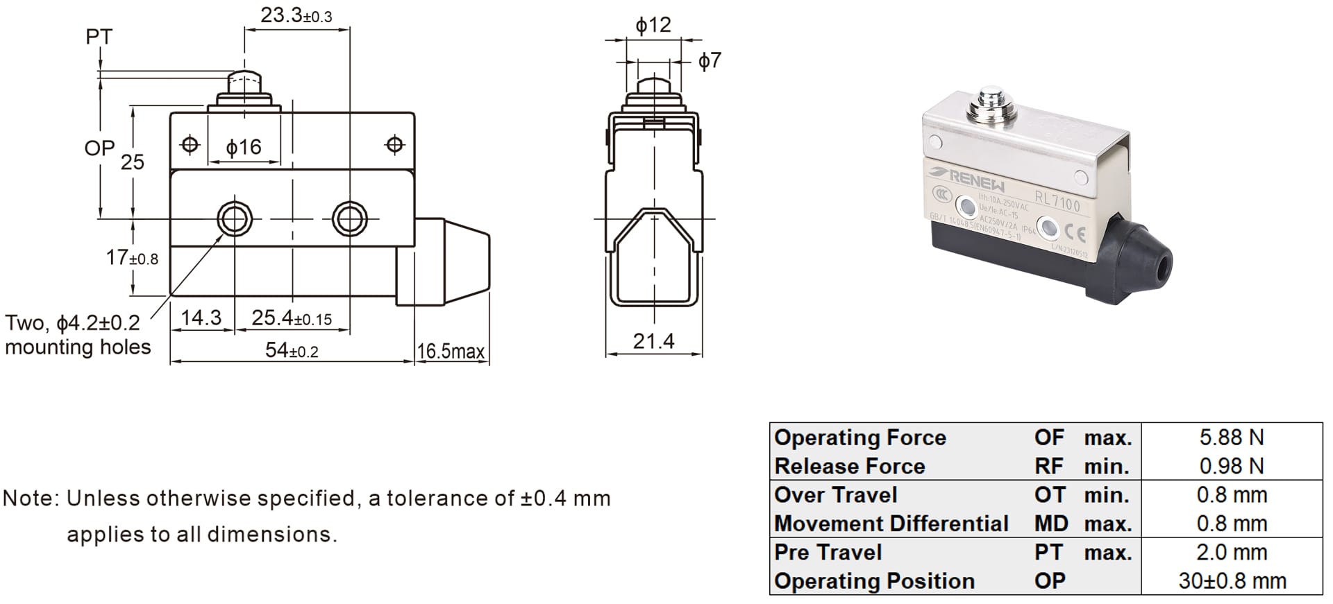 Spring Plunger Horizontal Limit Switch (4)