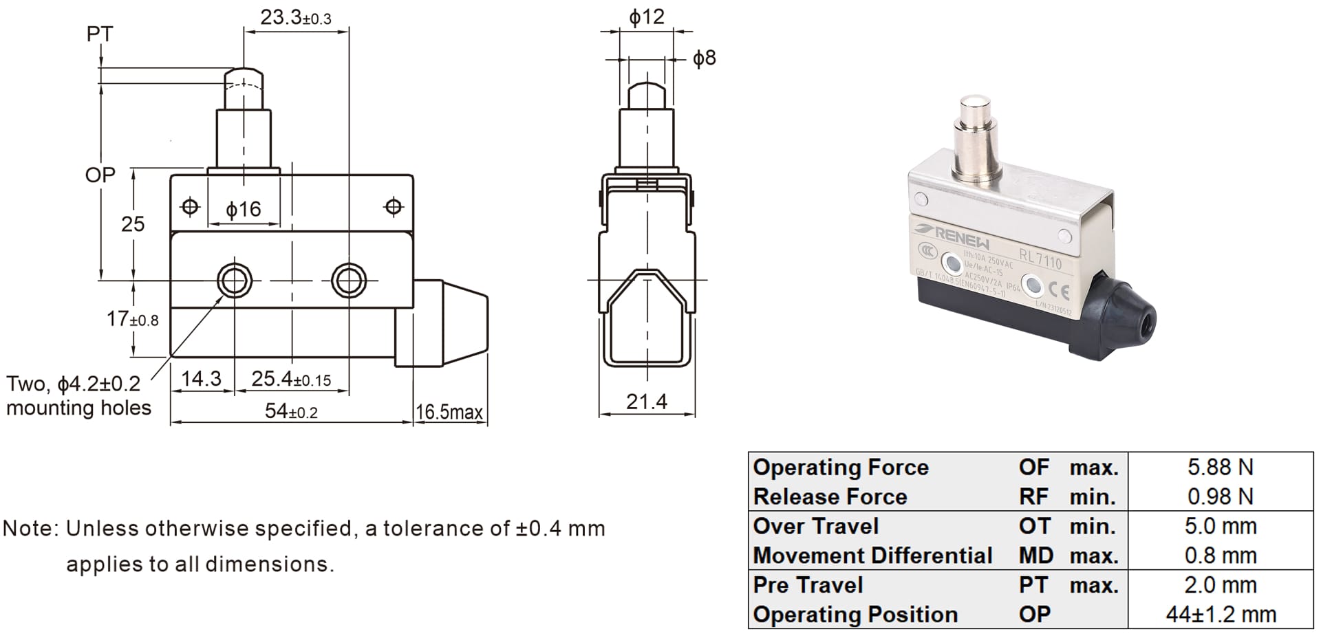 Spring Plunger Horizontal Limit Switch (5)