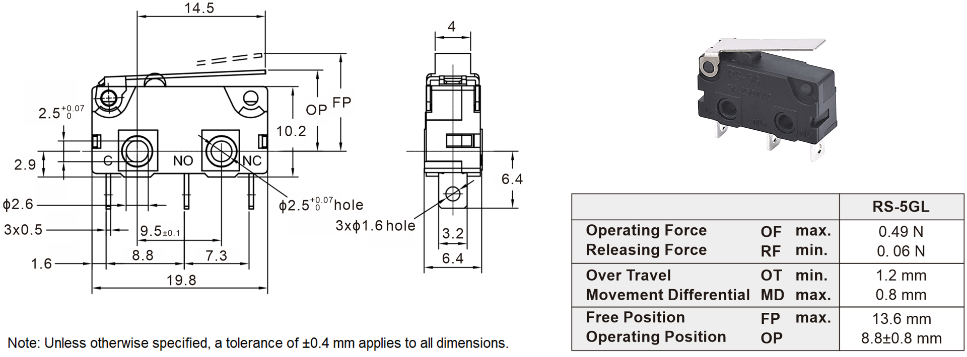 Subminiature Basic Switch